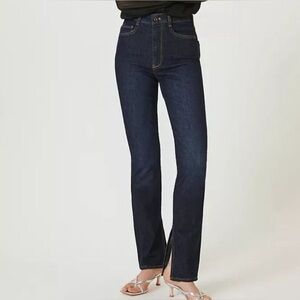 New Pilcro Anthropologie The Split Dark Blue Straight Leg Jeans 26